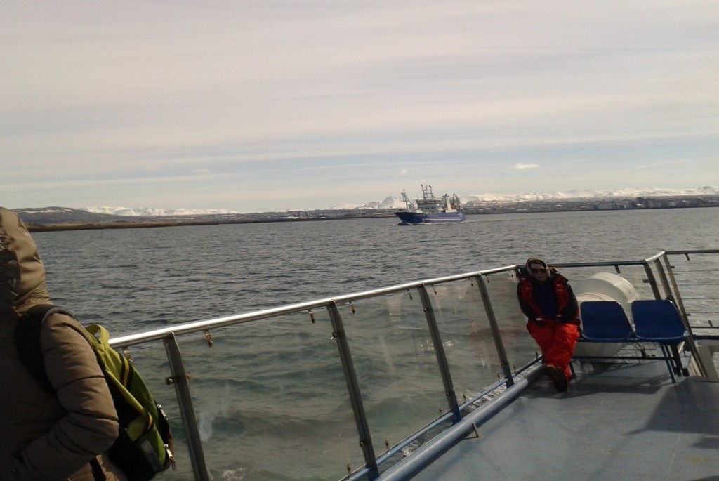 Golful Faxafloi: imagine de pe puntea vaporașului